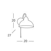 Kolarz Vegglampe Nonna, Ø 20 cm hjort gullfarget kant glatt