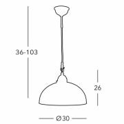 Kolarz hengelampe Nonna, Ø 30 cm, sitroner, glatt kant