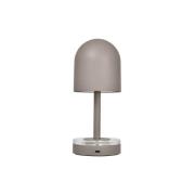AYTM Akkuleuchte Luceo, taupe, metall, 24 cm, dimbar, IP44