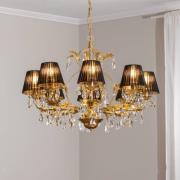 Lysekrone Karen 8 lyskilder gull/svart