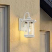 Lindby utendørs vegglampe Zayn, hvit, glass, høyde 33 cm, IP23