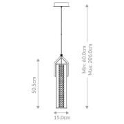 LED-hengelampe ESPADA, børstet gull, Ø 15 cm metall/glass