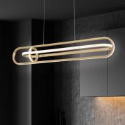LED-hengelampe DENMARK, børstet gull, lengde 107 cm, metall