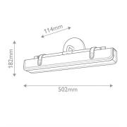 LED-vegglampe VALISE, brun/gammel messing, 50 cm, kunstlær