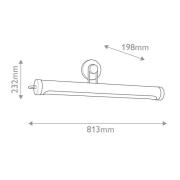 Vegglampe WYNWOOD, gammel messing, bredde 81 cm, metall, 2 x E27