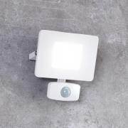 Utendørs LED-spot Faedo 3 med sensor, hvit, 20 W
