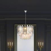 Hengelampe Aspen metall kromfarget glasskrystaller høyde 30 cm