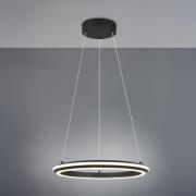 LED-hengelampe Amador, Ø 45 cm, matt svart, metall, CCT