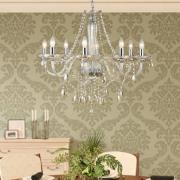 Konjakkfarget lysekrone Basilano i glass