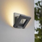 Lindby utendørs LED-vegglampe Orbin, grå, vippbar, CCT, IP54