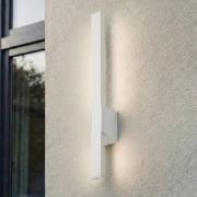 Lindby utendørs LED-vegglampe Sakari, hvit, aluminium, høyde 50 cm