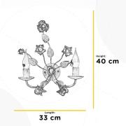 Carolina vegglampe, elfenbenfarget, 2 lyskilder, jern