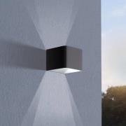 Utendørs LED-vegglampe Doninni 1, svart, bredde 13 cm, 2 lyskilder.