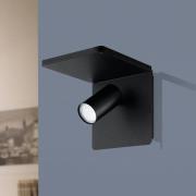 LED-veggspot Ciglie, svart, med ladefunksjon QI