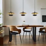 LED-hengelampe Nuvano, 3 lyskilder, svart/gull
