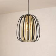 Encinitos pendellampe, svart/messing, Ø 25,5 cm