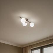 Taklampe Drum, kaffe, 3 lyskilder, glass, lengde 46 cm