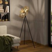 Gulvlampe Castanuelo, svart/gull