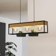 Hengelampe Libertad 1, lengde 76 cm, svart/tre, 1 lyskilde.