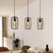 Hengelampe Bajazzara med tre burskjermer i sandfarge