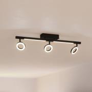 LED-takspot Cardillio 2 svart med tre ringer