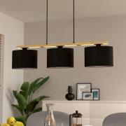 Castralvo hengelampe, lengde 97,5 cm, svart, 3-lys, stoff