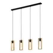 Hengelampe Littleton, svart/brun, 4 lyskilder