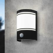 Utendørs vegglampe Cerno, sensor, svart