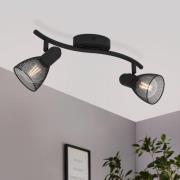 Corvigno downlight, lengde 36,5 cm, svart, 2 lyskilder.