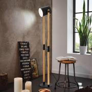 Gulvlampe i hornved, høyde 140 cm, svart/brun, stål