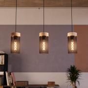 Klinsdale hengelampe, svart/brun, 3 lyskilder.