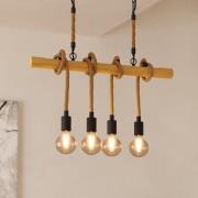 Youngstown hengelampe, lengde 70 cm, svart/brun, 4 lyskilder.