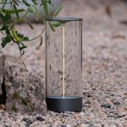 LED-batteridrevet bordlampe Edison, høyde 32 cm, grå/klar, IP54