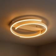 LED-taklampe CIRCLY, sand, Ø 56 cm, fjernkontroll CCT dimbar