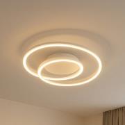 LED-taklampe HOLY, sand, Ø 49 cm, fjernkontroll, CCT, dimbar