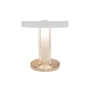 LED-batteridrevet bordlampe Trezzi, hvit, høyde 22 cm, metall/glass