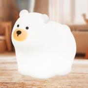 LED-batterilampe Knut, hvit, lengde 12 cm, silikon