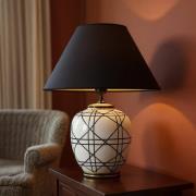 PR Home bordlampe New York, svart, høyde 45 cm, keramikk