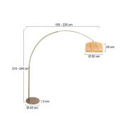 Bue-gulvlampe Sparkled Light bronse/brun 240 cm sjøgress