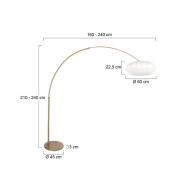 Bue-gulvlampe Sparkled Light bronse/hvit, 240 cm, silke