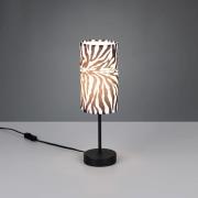 Bordlampe Zebara, svart-hvit, høyde 37 cm, metall