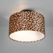 Taklampe Pardina, brun flekkete/svart, Ø 30 cm metall