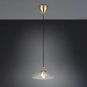 Hengelampe Eluna, klar/gammel messing Ø 30 cm glass/metall 1 lyskilde.