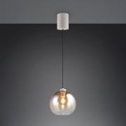 Hengelampe Liora, ravfarget, Ø 25 cm, glass, E27