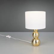 Bordlampe Lova, hvit/gull, høyde 29 cm, glass/keramikk, E27