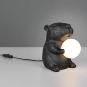 Bordlampe Capi, svart, høyde 25 cm, kunstharpiks, G9