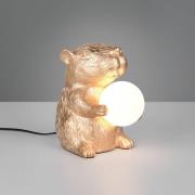 Bordlampe Capi, gullfarget, høyde 25 cm, kunstharpiks, G9