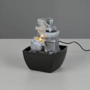 LED-bordlampe Luma, brun, høyde 18 cm, kunstharpiks, USB