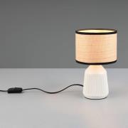 Bordlampe Formentera, hvit/beige, høyde 27 cm Keramikk/papir