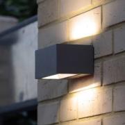 Utevegglampe Gemini kantet antrasitt 16 cm 3 000 K